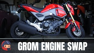 Honda Grom Engine Swap Twice the Engine for Twice the Price  CBR 250cc  300cc HowTo [upl. by Niltak]