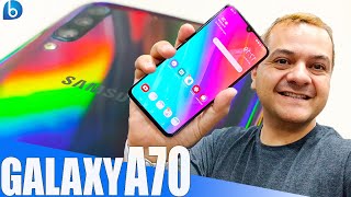 GALAXY A70  TELA E BATERIA ENORMES ANÁLISE  REVIEW [upl. by Nuawd]