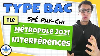 📝PDF  EXO BAC  Spé physique  Interférences  Métropole 2021 [upl. by Vincenty]