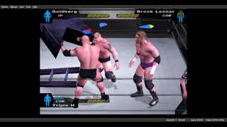 Goldberg vs Brock Lesnar vs Triple H Ladder Mathc [upl. by Mikel]