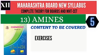 AMINES NEW SYLLABUS  12th Maharashtra board Part 5 Exercise [upl. by Marcy]