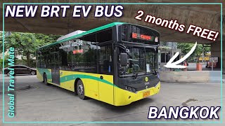 NEW Electric EV Bus on BANGKOK BRT Line 🇹🇭 Thailand [upl. by Cony]