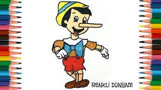 Pinokyo Nasıl Çizilir  Pinokyo Çizimi How to draw Pinocchio RENKLİ DÜNYAM [upl. by Arym865]