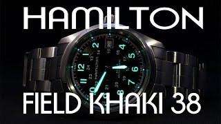 Hamilton Field Khaki 38mm H70455133  Review Measurements Lume [upl. by Cryan]