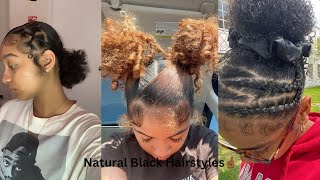 Slick Natural Hairstyles For ShortMedium Length Hair🫶🏾  April 2024 [upl. by Zoara]