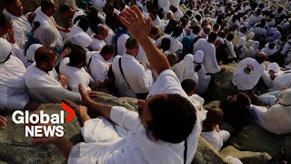 Hajj pilgrimage Millions of Muslims celebrate Arafa on Saudi Arabias Mount of Mercy [upl. by Yemaj]