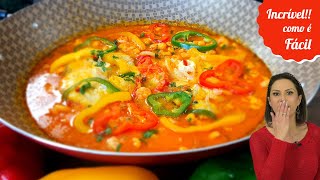 RECEITA DE MOQUECA DE CAMARÃO RÁPIDA E FÁCIL  Moqueca baiana simples [upl. by Laius]