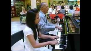 Vidalito Infante PianoDuet with Rhea Marie Carpio Chopsticks [upl. by Atteyram868]