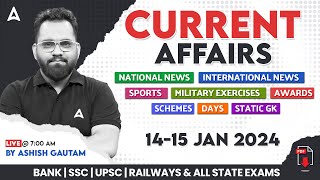 1415 JANUARY CURRENT AFFAIRS 2024  ALL EXAMS IMP CURRENT AFFAIRS  ASHISH GAUTAM SIR [upl. by Barbie]