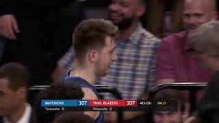 Luka Doncic Nails Unreal 3 Pointer To Force OT vs Blazers [upl. by Ynor]