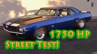 1750 HP 1969 Camaro Alien Intake TT 427 SBC Street Test from Nelson Racing Engines [upl. by Noterb]