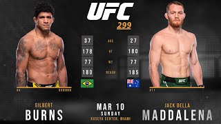 Gilbert BURNS vs Jack Della MADDALENA Full FIGHT UFC 299 [upl. by Aiyot]