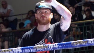 GEORGE GROVES RECIEVES WARM RECEPTION  PUBLIC WORKOUT  JOSHUA  BREAZEALE UNDERCARD [upl. by Atteuqal]