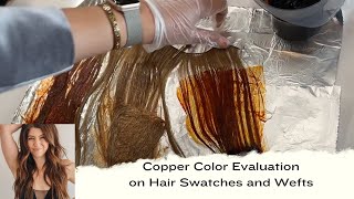 Testing Copper Hair Colors on Swatches amp Hair Extension Wefts  Vibrant Results amp Pro Tips [upl. by Alfreda577]