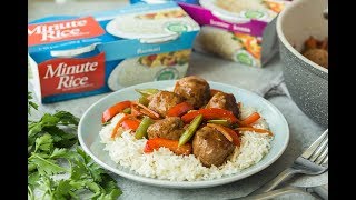 Maple Teriyaki Turkey Meatballs with Veggies and Rice [upl. by Anelam]