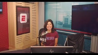 ESPN Sports Anchor Christine Lisi Live From ESPN Studios Chris Mortensen NFL Fans ESPN History [upl. by Asimaj]