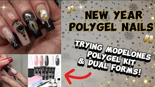 NEW YEAR POLYGEL NAILS  HOW TO USE DUAL FORMS  MODELONES BEGINNER POLYGEL KIT [upl. by Kifar]