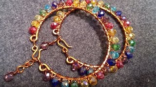 How to make wire bracelet with colour rainbow stone 85 [upl. by Aiyekal]