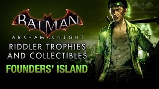 Batman Arkham Knight  Riddler Trophies  Founders Island [upl. by Shrier]