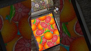 A New Seamless Pattern Design ☘️ 🍊 procreate patterndesign pattern shorts youtubeshorts [upl. by Fatma712]