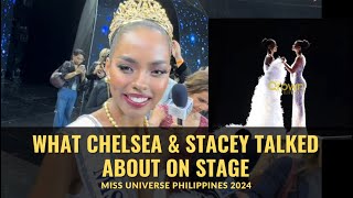 WHAT DID CHELSEA MANALO amp STACEY GABRIEL TELL EACH OTHER ON STAGE  Miss Universe Philippines 2024 [upl. by Leary]