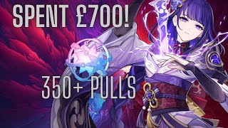 Friend Whaled £700 to Get Raiden Shogun  Weapon 350Pulls  Genshin Impact [upl. by Nnovahs]