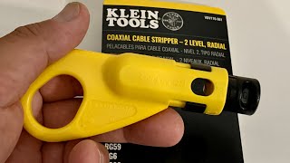 Klein Tools Coaxial Cable Stripping Tool for RG6 Coax Cable [upl. by Paucker996]