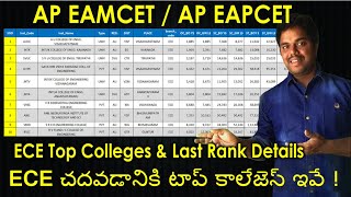 Top Colleges for ECE with Last Rank Details  AP EAMCET 2022  Purushotam Academy [upl. by Mychael]