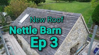 Nettle Barn Conversion Ep3 New Roof with Staffordshire blues clay roof tiles [upl. by Atsahc]