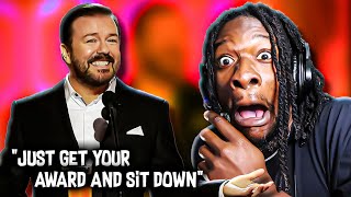 RICKY GERVAIS DESTROYS HOLLYWOOD quotGolden Globes Monologuequot COMEDY REACTION [upl. by Marcellus701]