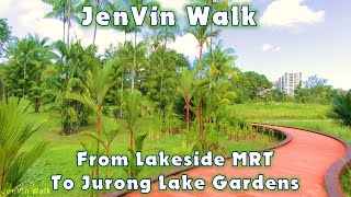 4K Walking from Lakeside MRT to Jurong Lake Gardens Singapore [upl. by Aihsa678]