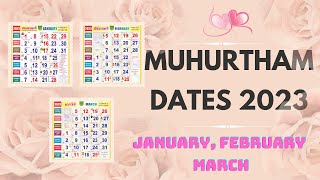 Muhurtham Dates 2023  January February amp March 2023 Valarpirai amp Theipirai Muhurtham [upl. by Reube]