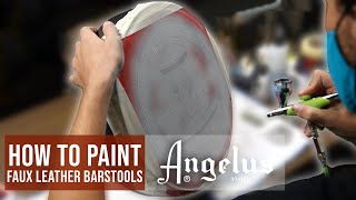 How to Paint a Faux Leather Barstool  Remove Sticky or Tacky Feeling [upl. by Alrahs]