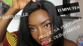 POSER SA PERRUQUE EN 15 MINUTES SANS COLLE SANS GEL  POUR LES DEBUTANTES ALIEXPRESS  TUTORIEL [upl. by Brouwer]