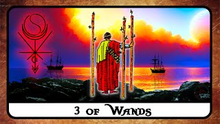 3 of WANDS Tarot Card Explained ☆ Meaning Secrets Reversed Reading ☆ [upl. by Sabu]