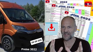 Pössl Preisliste 2022 scharf nachgerechnet  adieu preisWERTKastenwagen [upl. by Haram767]