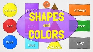 Shapes and Colors for Kindergarten and Preschool Children  ELF Kids Videos [upl. by Ilrahs]