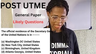 Post UTME Online Tutorials Post UTME General Paper Past Questions and Answers postutme [upl. by Idyak368]