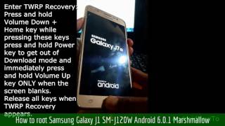 How to root Samsung Galaxy J1 SMJ120W Android 601 Marshmallow [upl. by Donni]