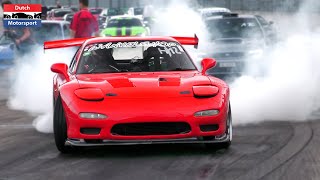 1000HP 3Rotor Mazda RX7 Turbo  Drag Racing [upl. by Ahteral322]