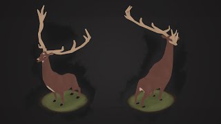 PigArt  BLENDER Low Poly Stylized Deer [upl. by Glimp]