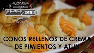 Conos rellenos de crema de pimientos y atun  Especial Navidad  Ingredientes entre dientes [upl. by Olga]