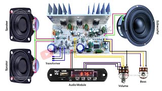 21 Home Theater Board Complet Wiring  How to Wiring 21 Amplifier Board  You Like Electronic [upl. by Valerlan]