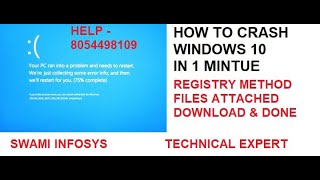 How to crash windows 10 simple registry file download link simple step to crash windows [upl. by Neron279]