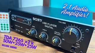 21 Audio Amplifier  50W25W25W  TDA 7265  amplifier audio speaker hometheater nellore [upl. by Clementius446]