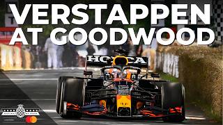 Max Verstappen drives F1 Red Bull RB16B at Goodwood FOS [upl. by Dario]