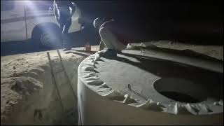 Soakaway pit precast concrete rings covered by geotextile precast construction precasterection [upl. by Yra]