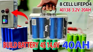 DIY 40AH 12V 40138 LiFePO4 Battery Bank For Solar Power [upl. by Behka702]