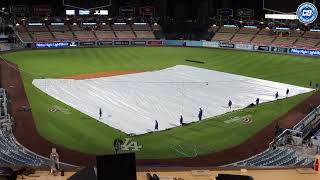 RARE sight at Dodger Stadium Dodgers grounds crew rolls out tarp [upl. by Rafael378]