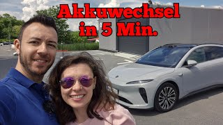 Akkuwechsel in nur 5 Minuten statt EAuto aufladen Wir testen die NIO Power Swap Station [upl. by Lionello]